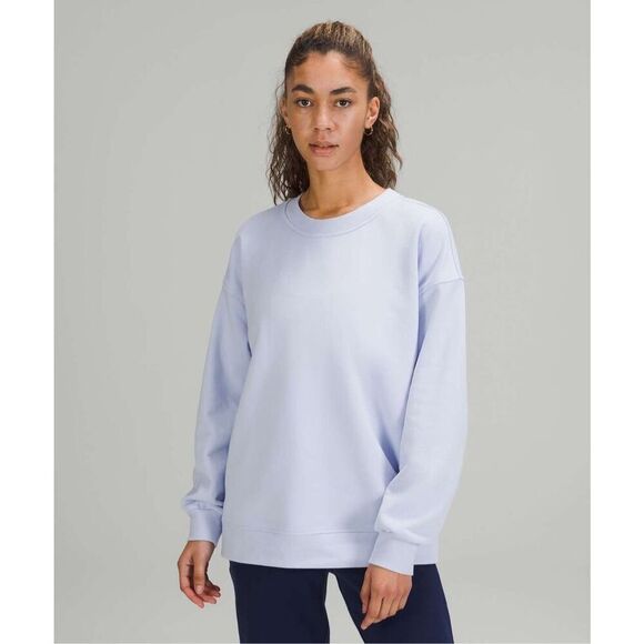 Lululemon Perfectly Oversized Crew Neck Pullover Sweatshirt In Pastel Blue - Picture 3 of 10